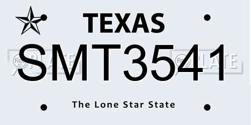 SMT3541 Texas License Plate