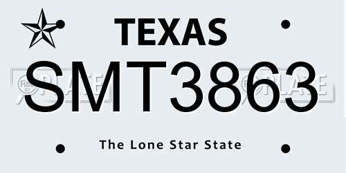 SMT3863 Texas License Plate