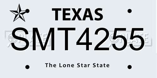 SMT4255 Texas License Plate