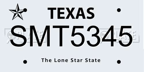 SMT5345 Texas License Plate