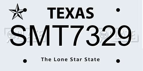SMT7329 Texas License Plate