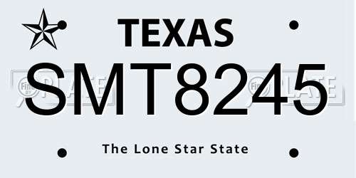 SMT8245 Texas License Plate
