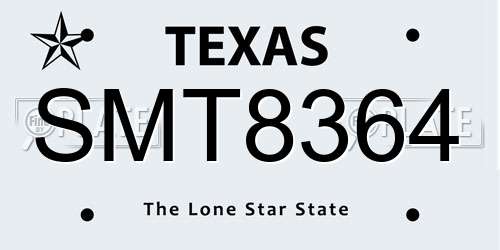 SMT8364 Texas License Plate