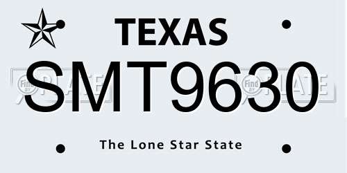 SMT9630 Texas License Plate