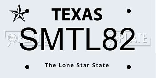 SMTL82 Texas License Plate