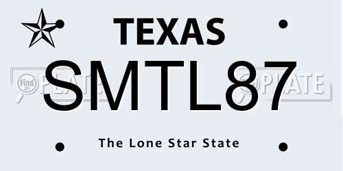 SMTL87 Texas License Plate
