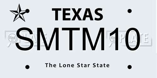 SMTM10 Texas License Plate