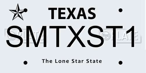 SMTXST1 Texas License Plate