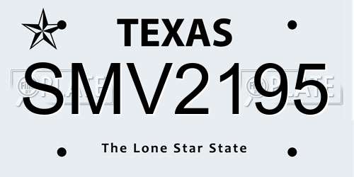 SMV2195 Texas License Plate