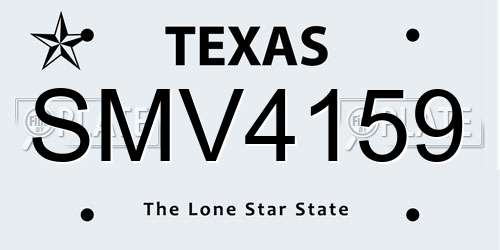 SMV4159 Texas License Plate