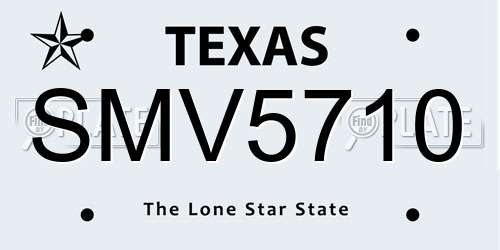 SMV5710 Texas License Plate