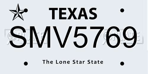 SMV5769 Texas License Plate