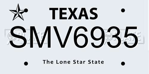 SMV6935 Texas License Plate