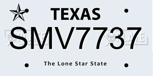 SMV7737 Texas License Plate