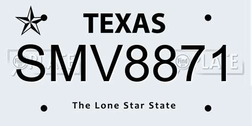 SMV8871 Texas License Plate