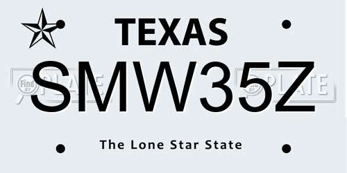 SMW35Z Texas License Plate
