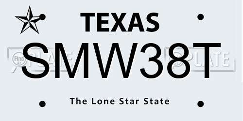 SMW38T Texas License Plate