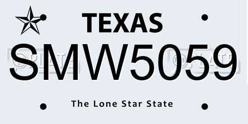 SMW5059 Texas License Plate