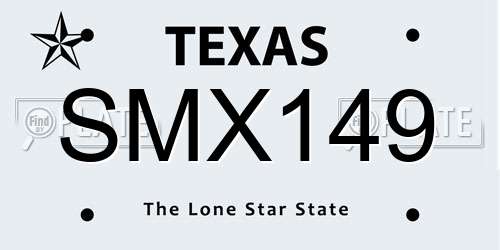SMX149 Texas License Plate