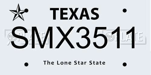 SMX3511 Texas License Plate