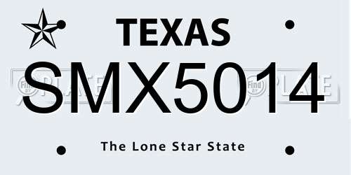 SMX5014 Texas License Plate