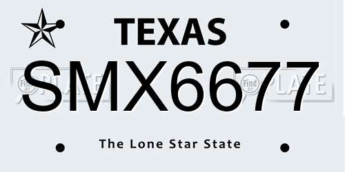 SMX6677 Texas License Plate