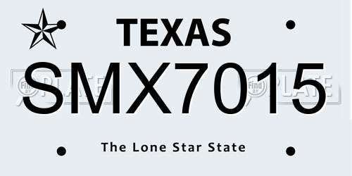 SMX7015 Texas License Plate