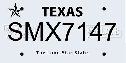 SMX7147 Texas License Plate