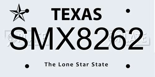 SMX8262 Texas License Plate