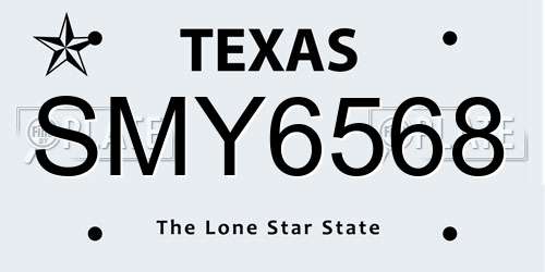 SMY6568 Texas License Plate