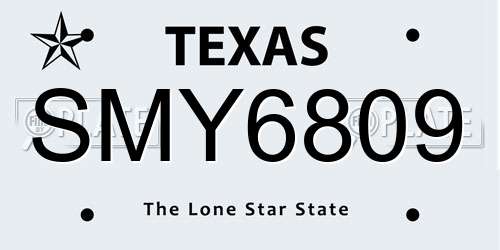SMY6809 Texas License Plate