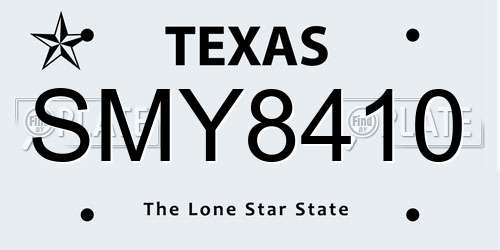 SMY8410 Texas License Plate