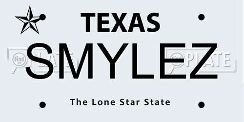 SMYLEZ Texas License Plate