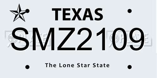 SMZ2109 Texas License Plate