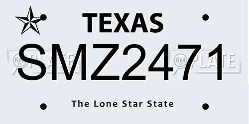 SMZ2471 Texas License Plate