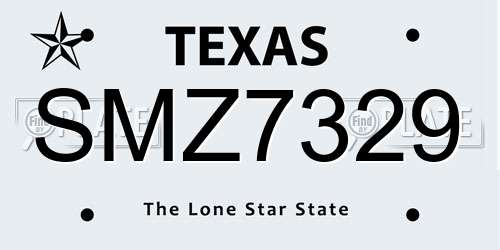 SMZ7329 Texas License Plate