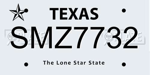 SMZ7732 Texas License Plate