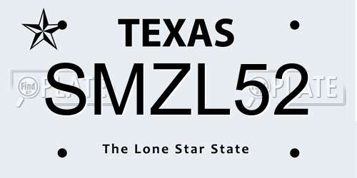 SMZL52 Texas License Plate