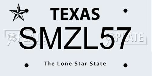 SMZL57 Texas License Plate