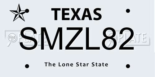 SMZL82 Texas License Plate