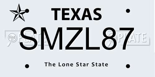 SMZL87 Texas License Plate