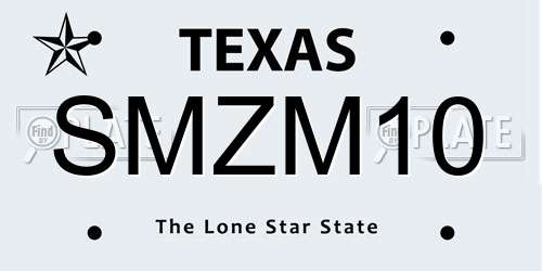 SMZM10 Texas License Plate