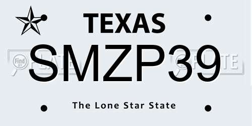 SMZP39 Texas License Plate