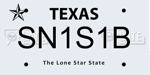 SN1S1B Texas License Plate
