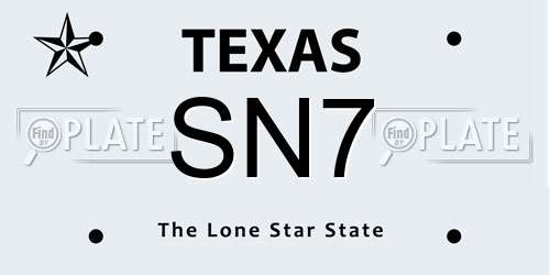 SN7 Texas License Plate