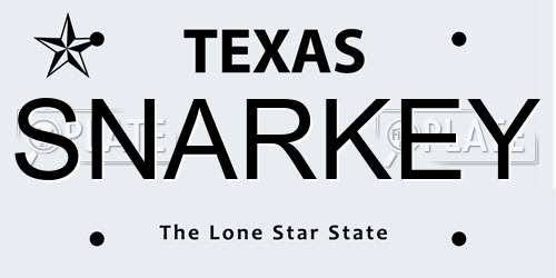 SNARKEY Texas License Plate