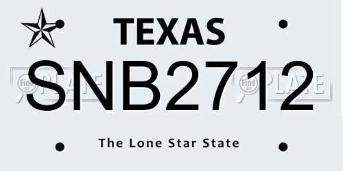 SNB2712 Texas License Plate