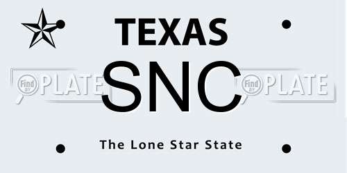 SNC Texas License Plate