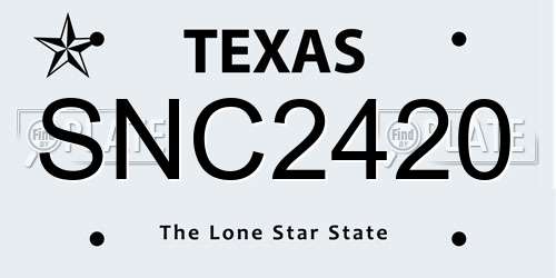SNC2420 Texas License Plate