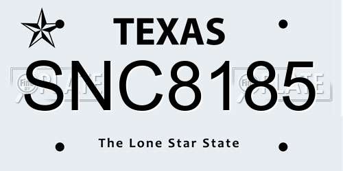 SNC8185 Texas License Plate